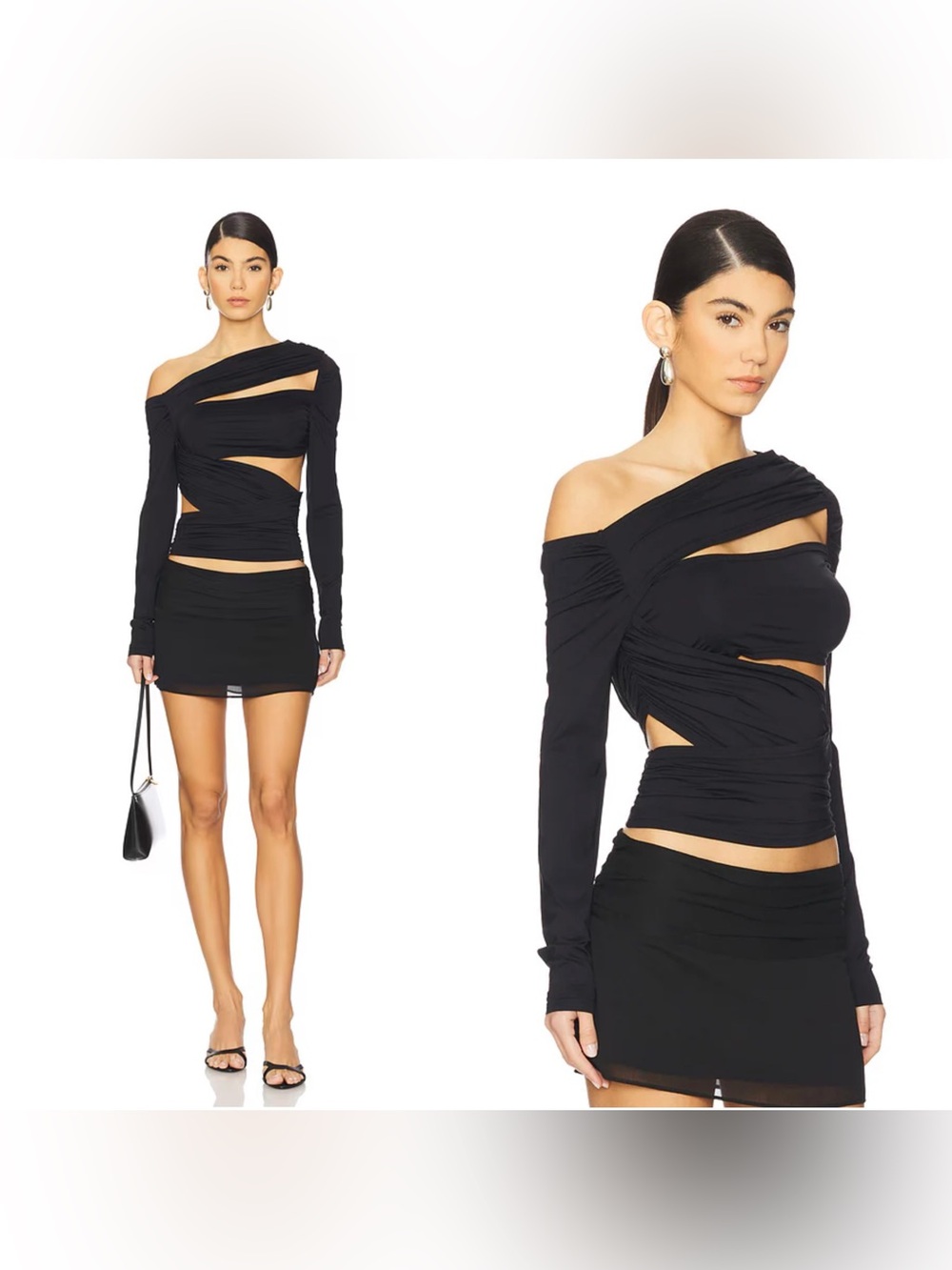 NWT LIONESS Untamed Long Sleeve Top in Onyx